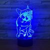 Xdorra Veilleuse Bouledogue Français Articles Bouledogue Français Divers Lampe de Bureau Illusion 3D Panneau LED Multicolore Cadeau de Pendaison de Crémaillère Cadeau d'Anniversaire Chambre
