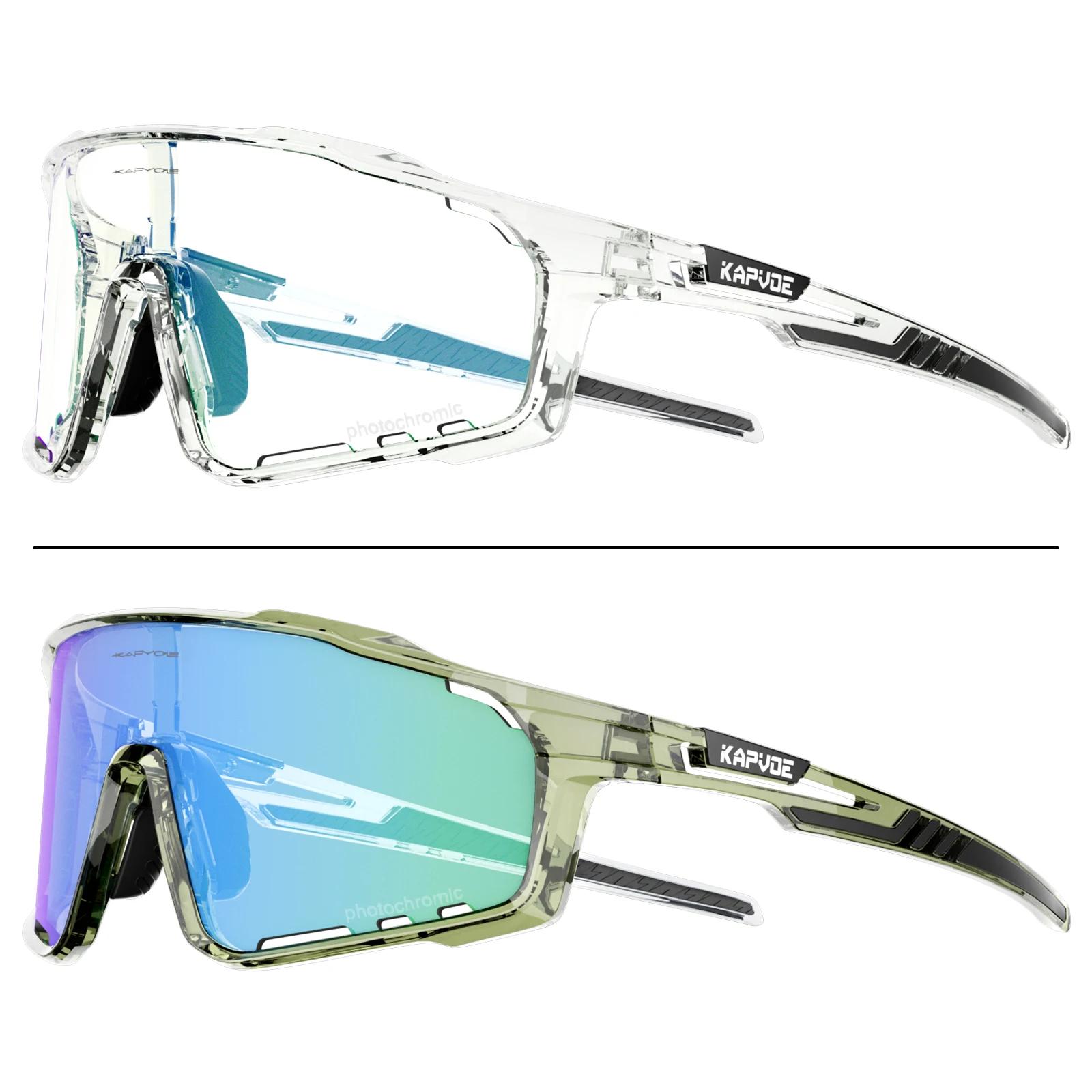 

KAPVOE The World s First Photochromic Frame Glasses Men MTB Cycling Glasses Women Road Bike Glasses Outdoor Bicycle Sunglasses Photochromic-1lens