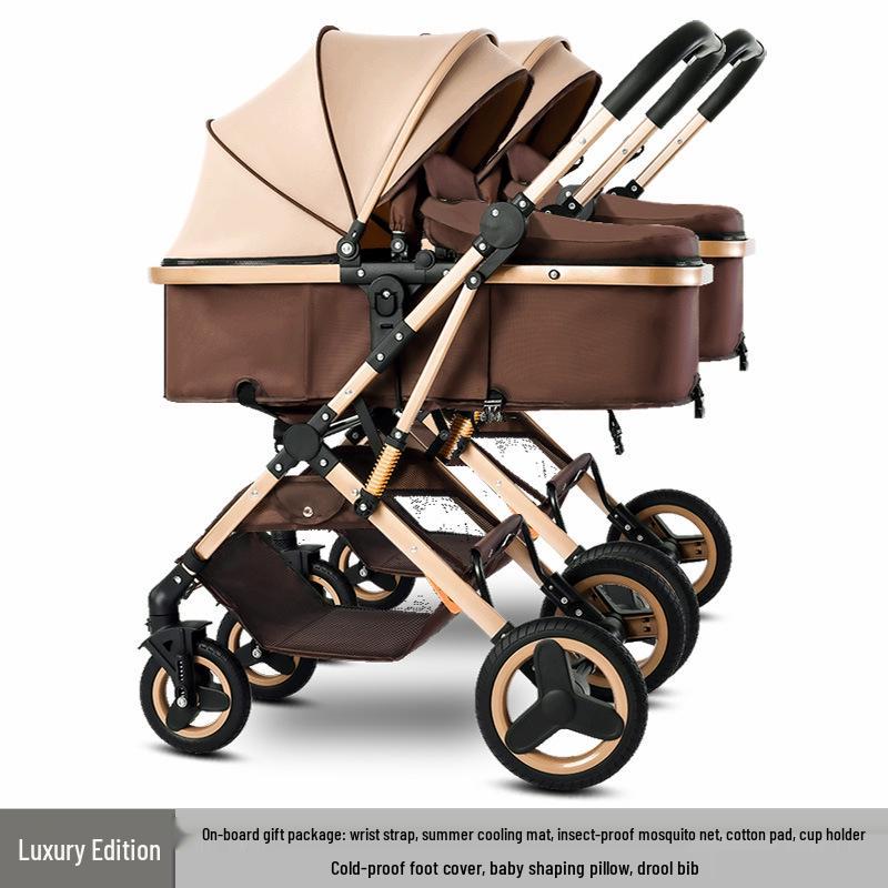Detachable Twin Dragon & Phoenix Lightweight Folding Stroller for Newborns and Infants