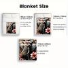 1pc Elephant & Floral Design Flannel Throw Blanket - Lightweight Soft Warm All-Season Polyester Blanket for Sofa, Camping,