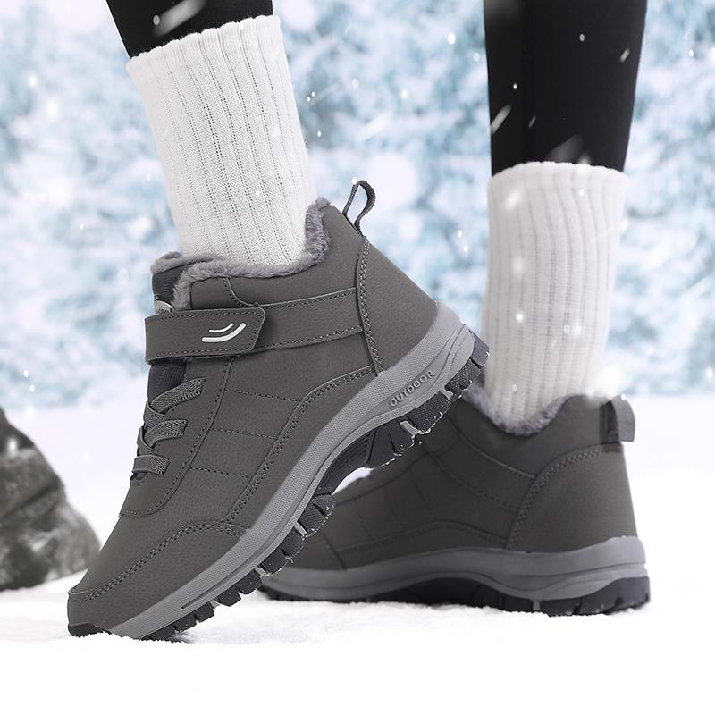 Fashion Women Warm Fur Lined Winter Snow Boots Luxury Brand Waterproof Ankle Boots Outdoor Suede Leather Hiking Shoes Men's Short Boots
