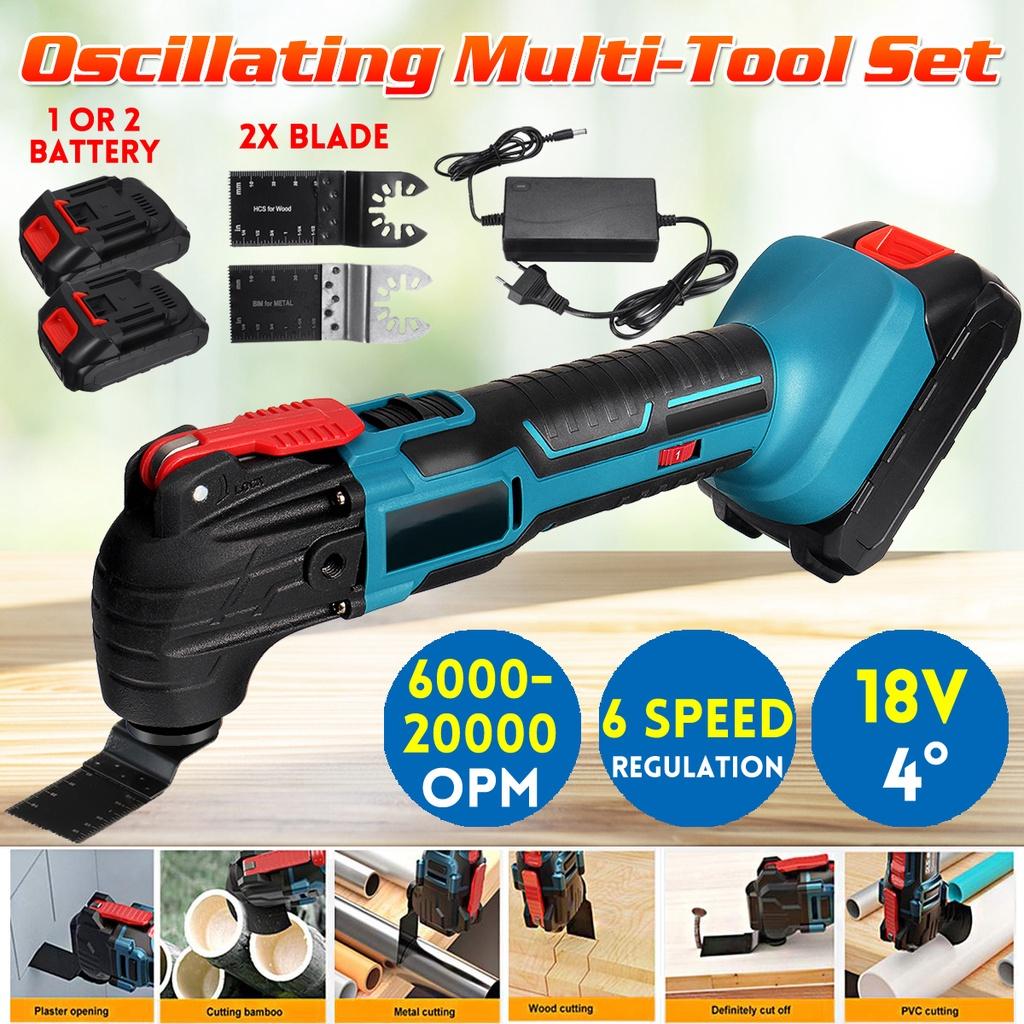 Electric Saw Electric Tool Multifunction Tool Oscillating Multi-Tools Variable 6-Speed Renovator Home Decoration Trimmer DC 18V