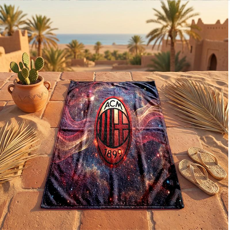 Asciugamano da Spiaggia in Microfibra con Stampa AC Milan Asciugatura Rapida Assorbente Grande Asciugamano per Spiaggia Nuoto Viaggio