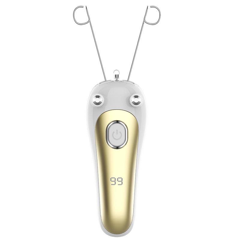 Rechargeable Facial Hair Removal Threading Device with Tweezers