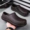 Fashion Men Chef Shoes Man Summer Beach Slippers Water-proof Oil-proof Kitchen Shoes Non-slip Garden Clogs Hotel Work Shoe EVA Sandal