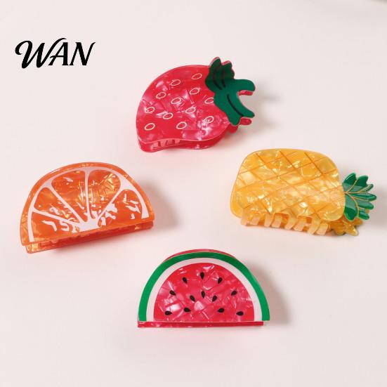Fruit Design Hair Accessory Claw Back Head Shower Clip Medium Multi-color Size Shark Non-slip Versatile