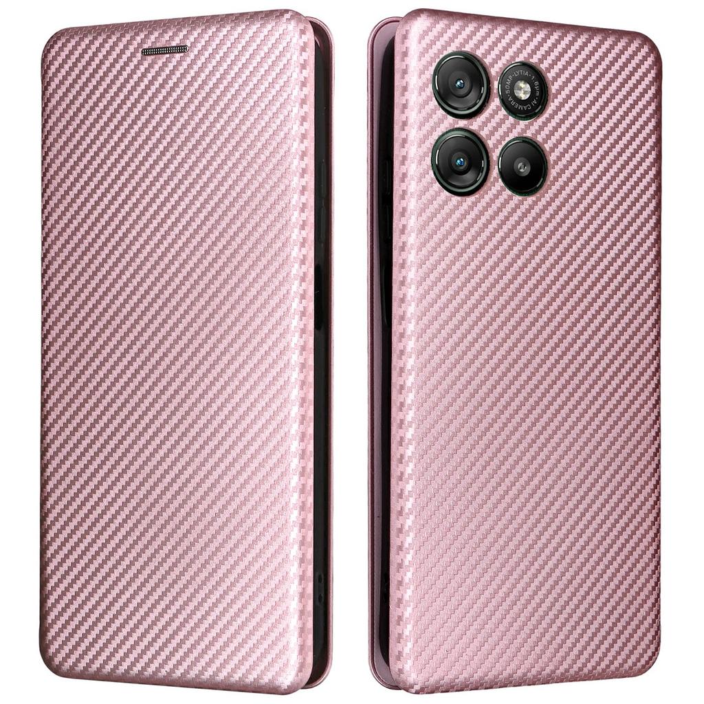 For Motorola Moto G67 Power 5G Case Carbon Fiber Texture Drop-Proof PU Leather Phone Cover