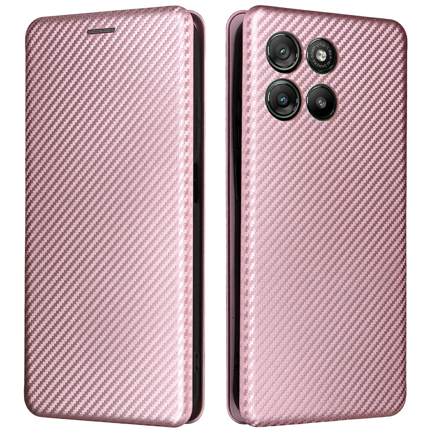 

For Motorola Moto G67 Power 5G Case Carbon Fiber Texture Drop-Proof PU Leather Phone Cover