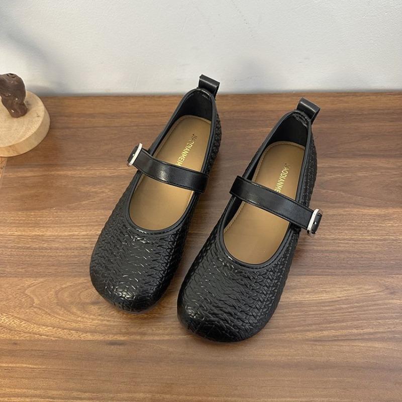 Fashion French Flat Woven Mary Jane Shoes Women's 2025 Spring and Autumn New Shallow Single Shoes