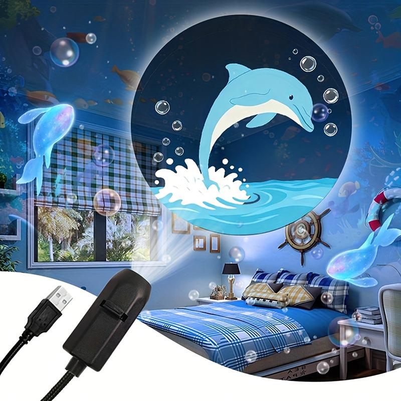 Multi Color LED USB Ocean Life Projection Light Projector Lamp for Party Kids Night Nursery Room Decor