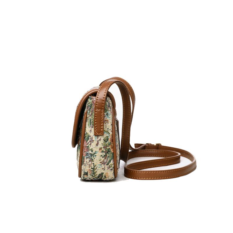 Yogodlns Hochwertige Damen Umhängetaschen Neue Retro Blumen Messenger Bags Damen Ein-Schulter Kleine Quadratische Taschen