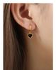 Hong Kong Retro Heart-Shaped Peach Earrings: 18k Gold, Titanium Steel, Lightweight, Colorfast for Women.