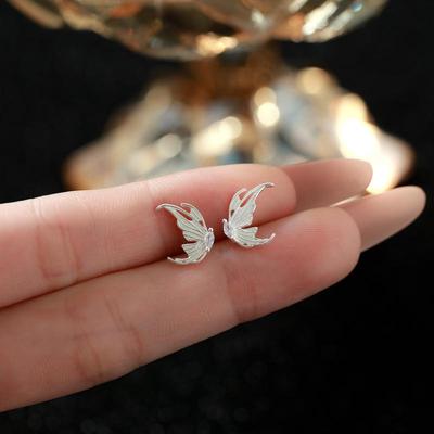 2 poros sidabriniai kūrybiški maži angelo sparnų auskarai moterims merginoms, su kubiniu cirkoniu, vestuvėms, vakarėliui, prabangūs ausų papuošalai, gimtadienio dovanos