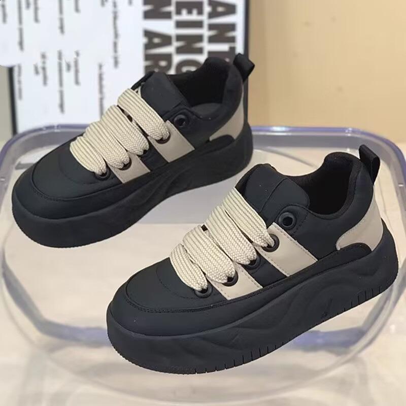 Jarní a podzimní nové retro ošklivé roztomilé boty na chleba dámské platformové zvýšení prodyšné muffinové boty na desce ležérní sportovní boty