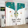 2pcs- Ramadan themed event - Printed curtain - Polyester material - suitable for bedroom, living room, study