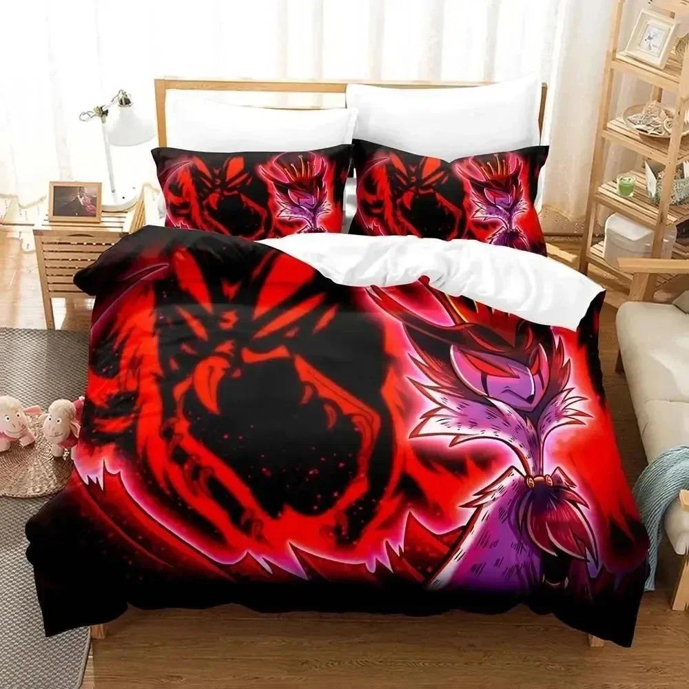 3D Print Anime Stolas Heluva Hazbin Hotels Bos Beding Set Double Twin King Soft with Soft Fabric Duvet Cover Pilowcase Young Boys Bedrom