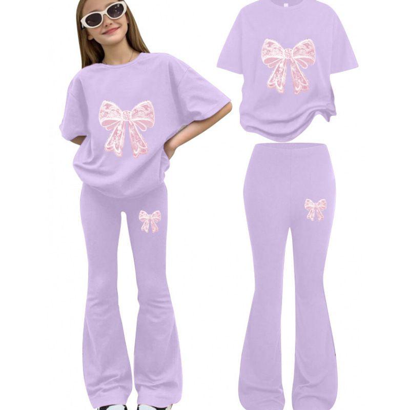 8-12 Jahre Kinder Mädchen T-Shirt und Hose Set Freizeitkleidung