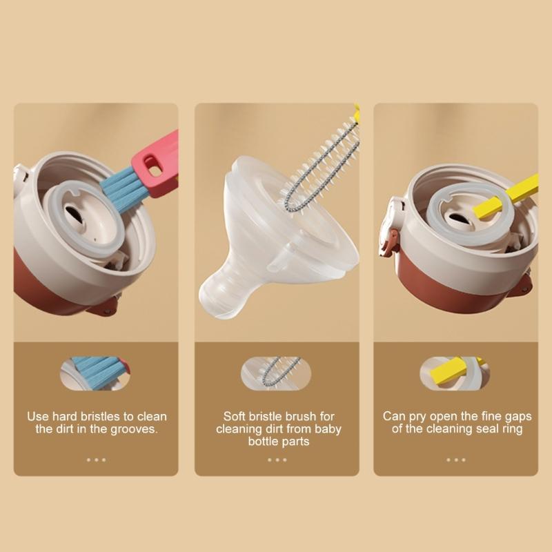 User friendly Cup Lid Cleaner 3 Way Design Scraping Scrubbing Wiping Kitchenwares Plastic Tool