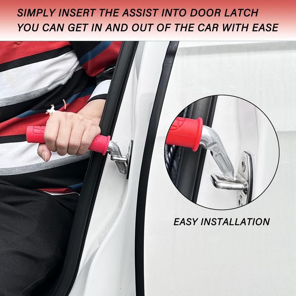 Car Door Handle Assist for Elderly Steel Silicone Multifunctional Vehicle Support Handle for
