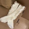 Lolitas Cute Ankle Dress Socks Fuzzy Booties Socks Sweet Ruffle Frilly Crew Socks JK Uniform Loose Socks for Womens