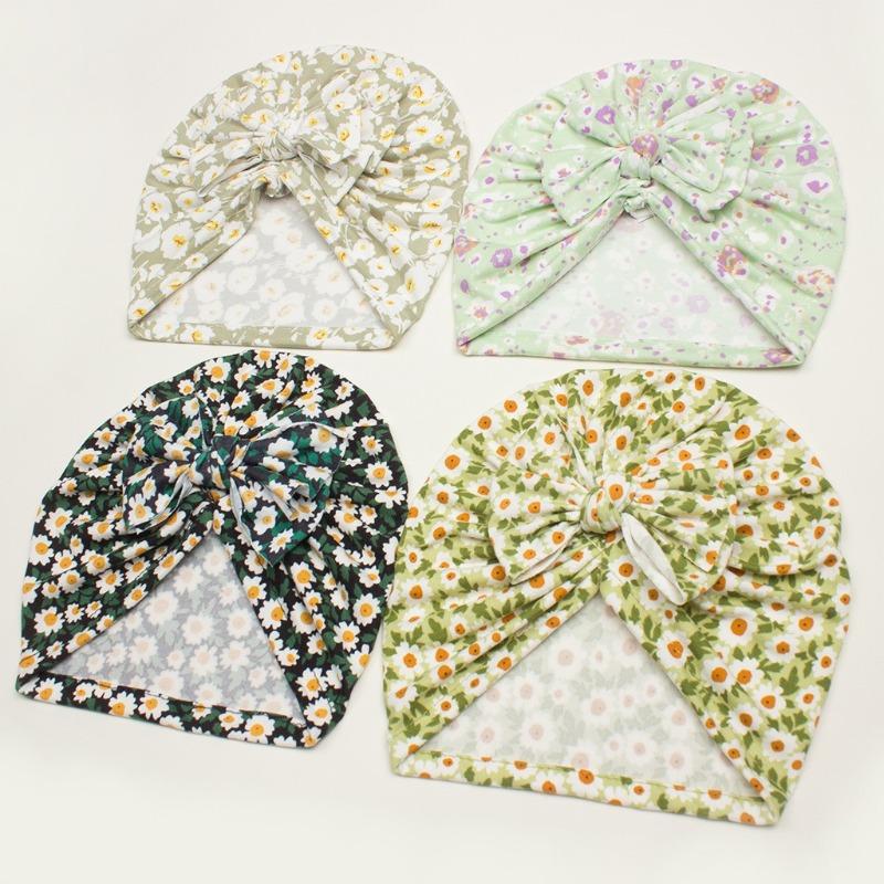 New Creative Cute Baby Bow Hat, Summer Thin Printed Baby Hat, Baby Fetal Hat