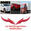 Car Dragons For Roof 2 Pieces Car Roof Decor Horn No-Drill Modification Attachment 3D For Bike Motorcycle Truck Atv Golf Cart