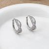 New Personalized Zircon Lines Crossed Ear Buckles Women's Elegant Fashion Design Ins Cold Wind Temperament Versatile Earrings