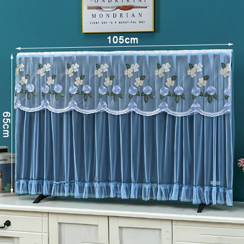 Elegant Embroidered Lace TV Dust Cover - Breathable 32/42 Inch LCD Screen Protector for Wall Mounted & Flat Screen TVs
