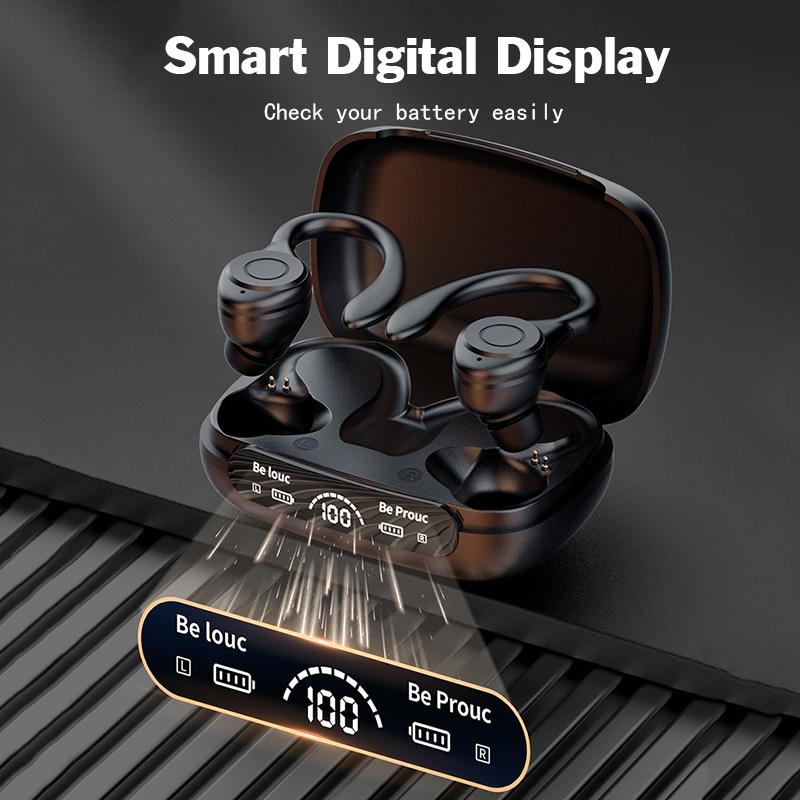 CVC8.0 Noise Cancel Wireless-Ohrhörer HiFi-Stereo-Headset mit Mikrofon-Kopfhörer-Digitalanzeige für alle Smartphones