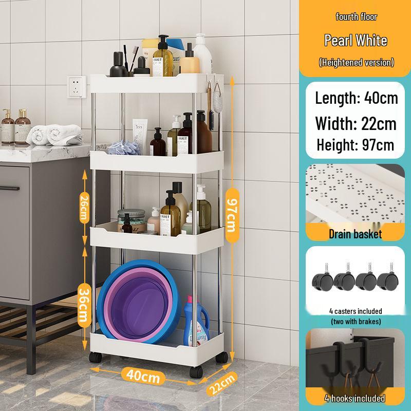

Многоярусная туалетная полка: Напольная тележка на колесиках для хранения в ванной комнате