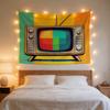 Colorful Retro Pop Art TV Tapestry Wall Hanging Decoration Modern Vintage Aesthetic Room Decor for Living Room Bedroom
