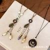 Necklace Collection New Chinese Ethnic Style Ceramic Long Sweater Chain Female Antique Pendant Accessories Female