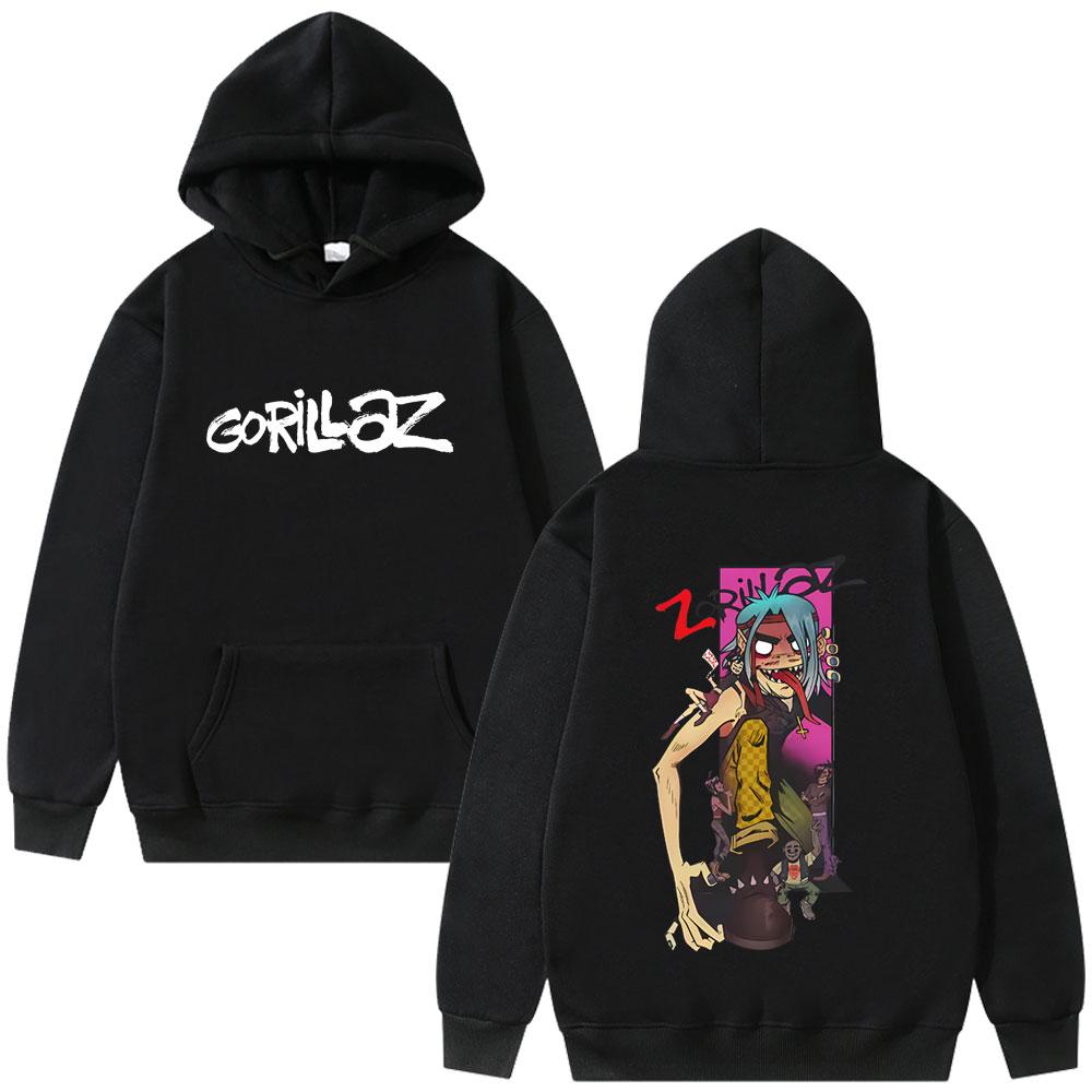 Gorillaz Band Hoodie Men Women Hip Hop Rock Fashion Oversized Sweatshirt Male Casual High Quality Fleece Hoodies
