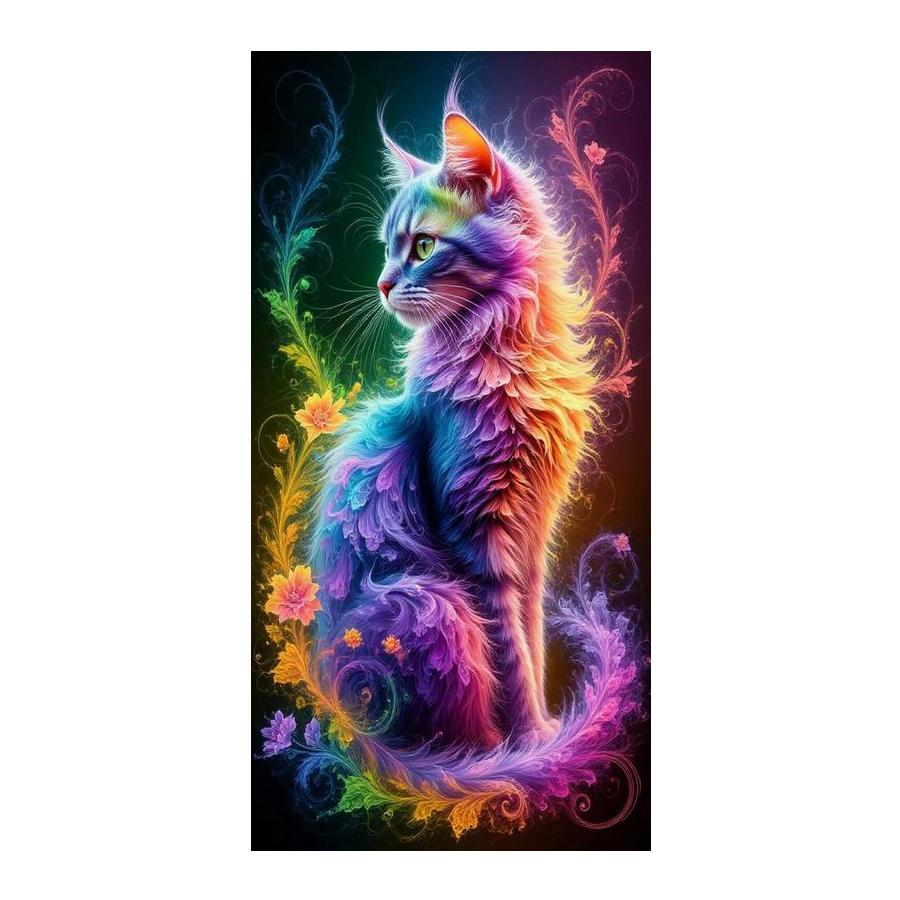 

Colorful Big Cat Large Size Diamond Painting New Collection Pet Animals Diy Full Square Round Drill Rhinestone Embroidery Mosaic Cross Stitch Kits Square drill 30x60cm
