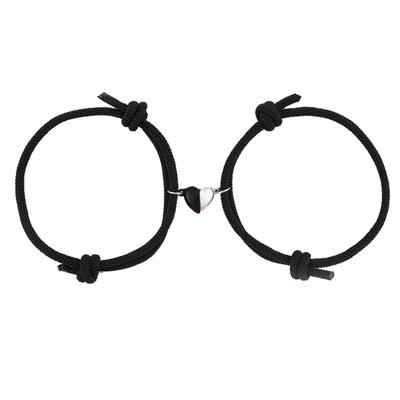 1 Pair Magnetic Couples Bracelets Adjustable Mutual Attraction Heart Shape Bell Rope Relationship Matching Bracelet