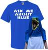 Ask Me About Blue Flip T-Shirt - Funny T Shirt Raptor Dinosaur Joke Jurassic
