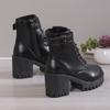 Thick-soled Belt Buckle Short Boots Children's Season New British Style Thick Heel Martin Boots Women