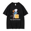 My Apolocheese Mouse Plush Cheese Funny Meme T-Shirt Unisex Retro Casual Cotton T-Shirt Women's Kawaii Oversized T-Shirt Top