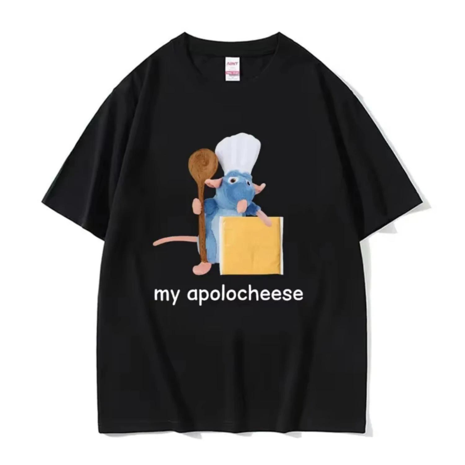 Моя Плюшевая Мышь Apolocheese Сыр Смешной Мем Футболка Унисекс Ретро Повседневная Хлопковая Футболка Женская Кавайная Оверсайз Футболка Топ S