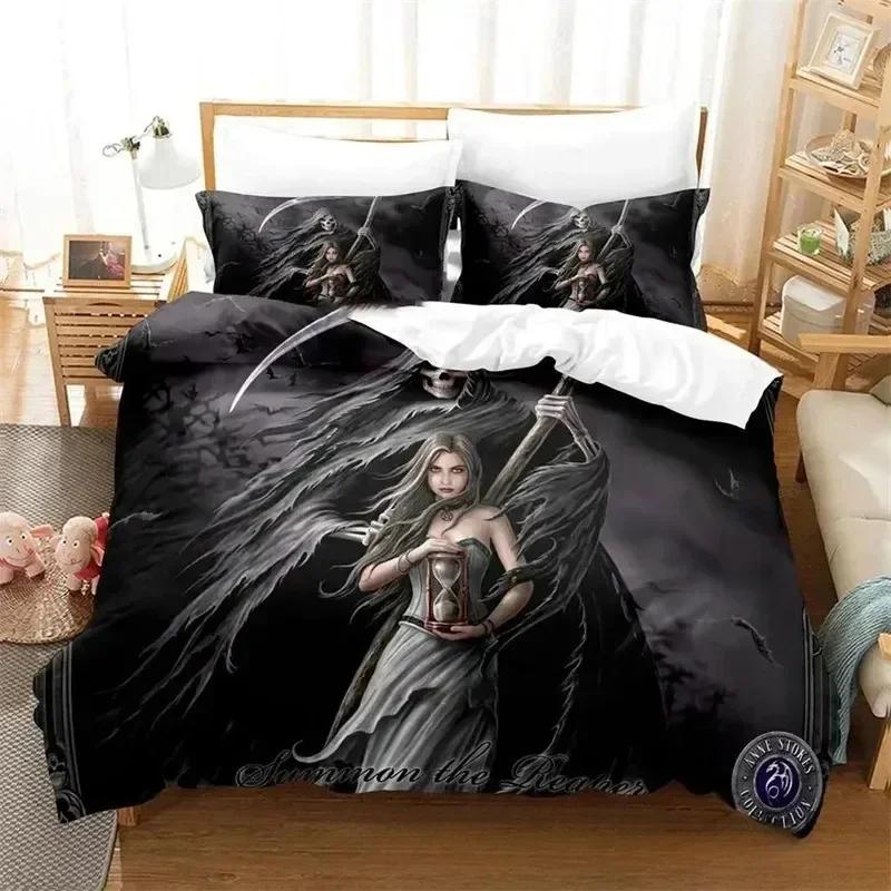 New 3D Print Dark Grim Reaper Bedding Set Bedroom Soft Modern Bedspreads Comefortable Duvet Cover Quilt Cover And Pillowcase