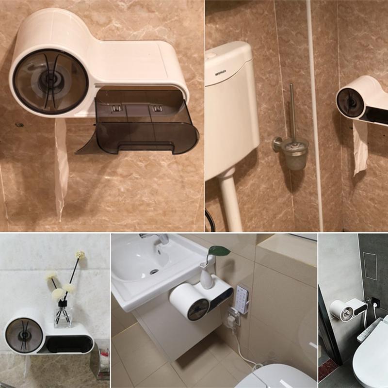 Wasserdichter Toilettenpapierhalter Toilettenpapierhalter Badezimmerpapier-Tissuebox Wandrollenpapier-Aufbewahrungsbox Badezimmerzubehör