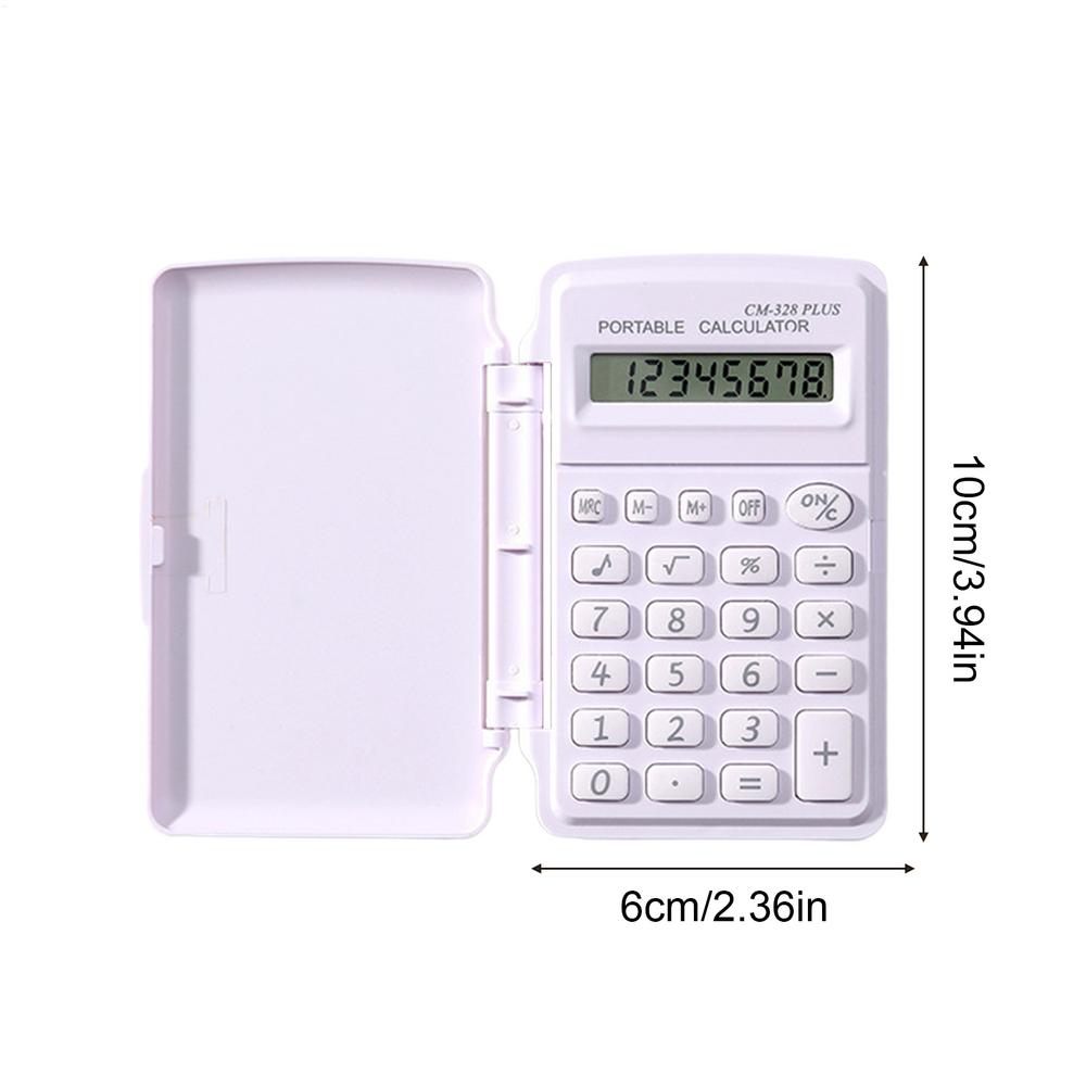 Mini Calculator with Protective Lid Portable Calculation Device for Students Accountants Engineers, Office Business Tool