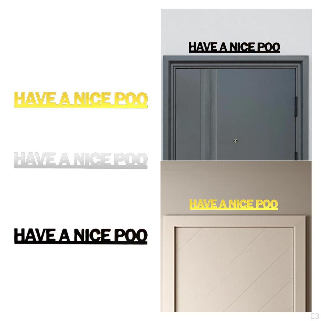 Bathroom Door Sign Acrylic Restroom Plaque Funny Wall Topper Hanging Ornament with Humorous Quotes