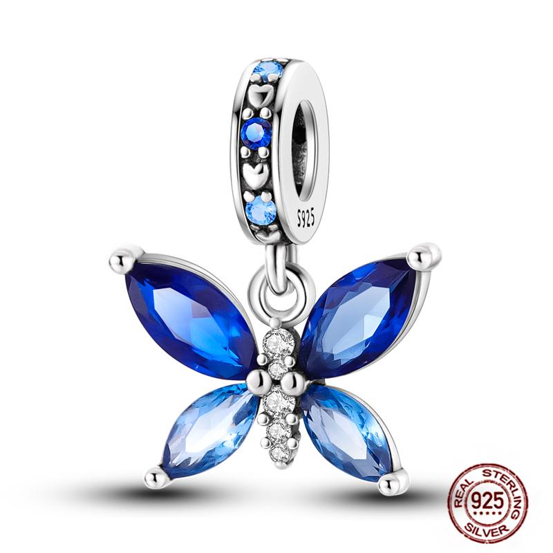 Blue Series Charms Plata Copper Evil Eye Moon Airplane Dolphin Sea Turtle Love Mini Beads For Bracelet Diy Jewelry