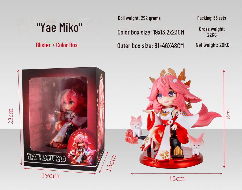 Handmade Yae Miko Hu Tao Ganyu Genshin Impact Figurine - Cute Anime Ornament