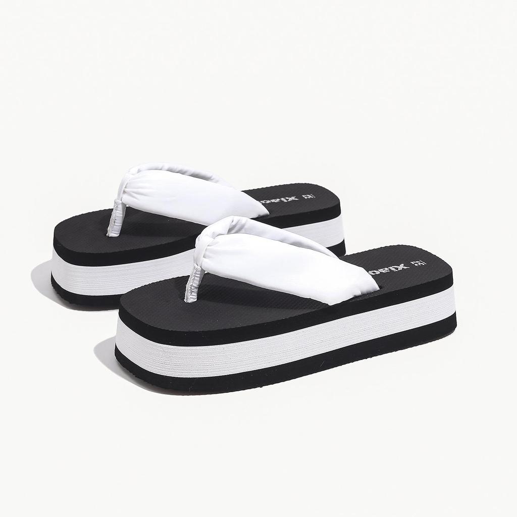 Women's High-End Thick-Soled Flip-Flops, Outdoor Summer Fashion, Color-Block Sandals