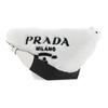 Prada Contrast Color Terry Logo Adjustable Detachable Shoulder Strap Wool Leather Crossbody Bag Women Crossbody Bag White 1BH190_VDI9_2EC9F_0_964