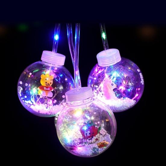Handheld Transparent Cartoon Doll LED Light Ball Lantern Children Kids Toy