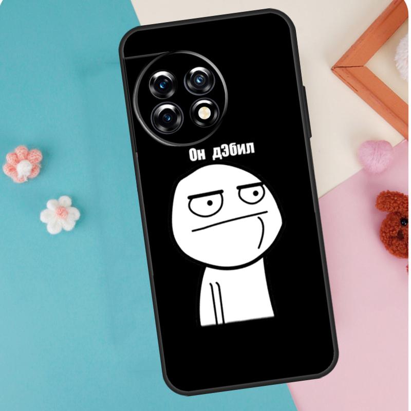 Funny Man Middle Finger Case For OnePlus 13T 10T 8T 10R 12R 13R 15R 11 12 13 15 Nord CE 5 2 3 4 Lite N20 N30 Cover