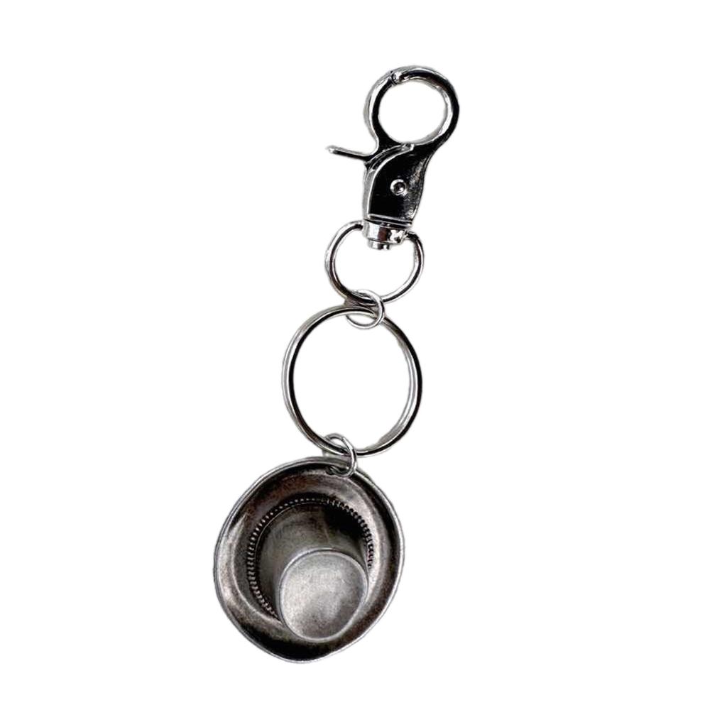 Vintage Cowboy Hat Keychain Charm Fashionable Keyrings Personalized Bag Hanging Accessory for Men and Women
